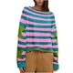thumbnail image 2 of Sudadera con gráfico de gran tamaño, camiseta retro de manga larga con hombros caídos y cuello redondo para mujer, sudaderas de otoño, 2 of 5