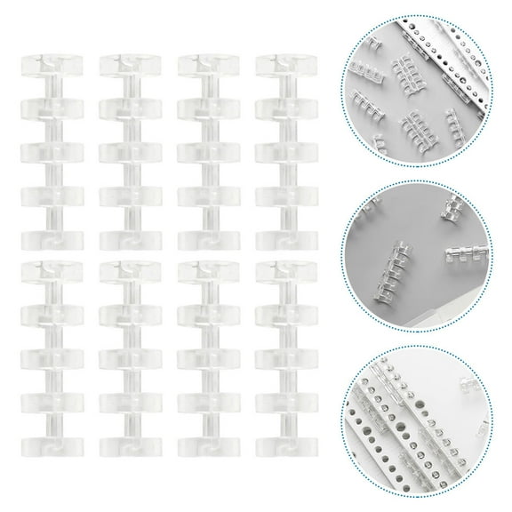 RENACLIPY Creative Stationery Five-Hole Binder Plastic Loose Leaf Rings 8Pcs