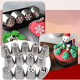 thumbnail image 2 of Red Juego de bocas para decoración de pasteles navideños, 13 boquillas para glaseado de pasteles, Kit para hornear, 2 of 5