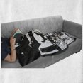 thumbnail image 6 of Moon Soft Flannel Fleece Throw Blanket, Brown White Drawing Lobster Wolves Crescent Moon Stars Tarot Card Design, Cozy Plush for Indoor and Outdoor Use, 70" x 90", Charcoal Grey White, by Ambesonne, 6 of 6