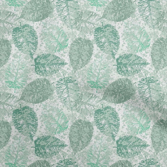 oneOone Velvet Dusty Teal Green Fabric Leaves Craft Projects Decor Fabric Printed By The Yard 58 Inch Wide