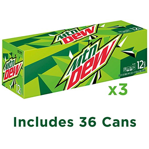 Mountain Dew Soda, Fridge Pack Bundle, 12 fl oz, 36 Cans