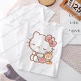 thumbnail image 1 of Camiseta de flores de Hello Kitty para niños, ropa de calle informal Kawaii, Sanrio, Melody Kuromi, Anime Y2k, dibujos animados, 1 of 4