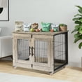 thumbnail image 5 of UBesGoo 31in Dog Crate Furniture, Wooden End Table with Double Doors, Decorative Pet Cage for Indoor Use, 5 of 8