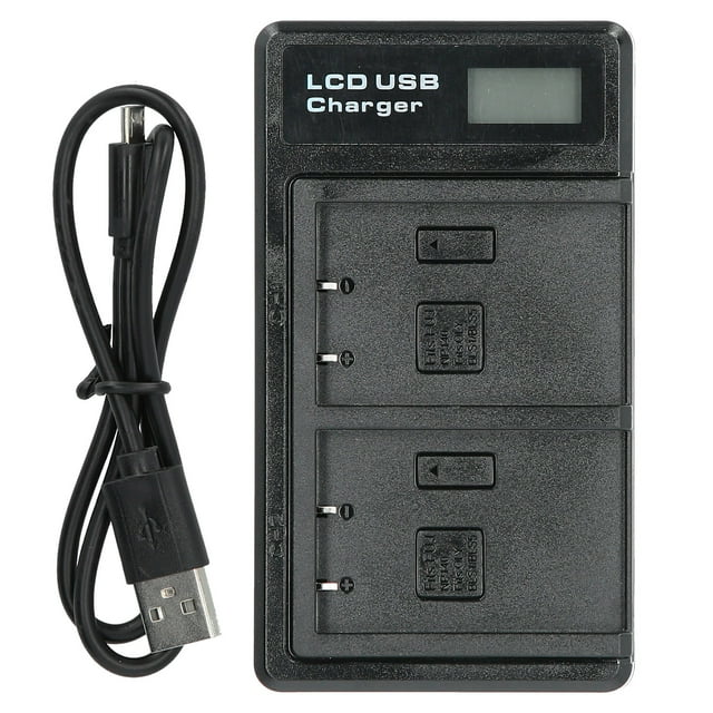 Cargador de batería portátil para cámara BLS5, cargador dual USB con pantalla LCD.