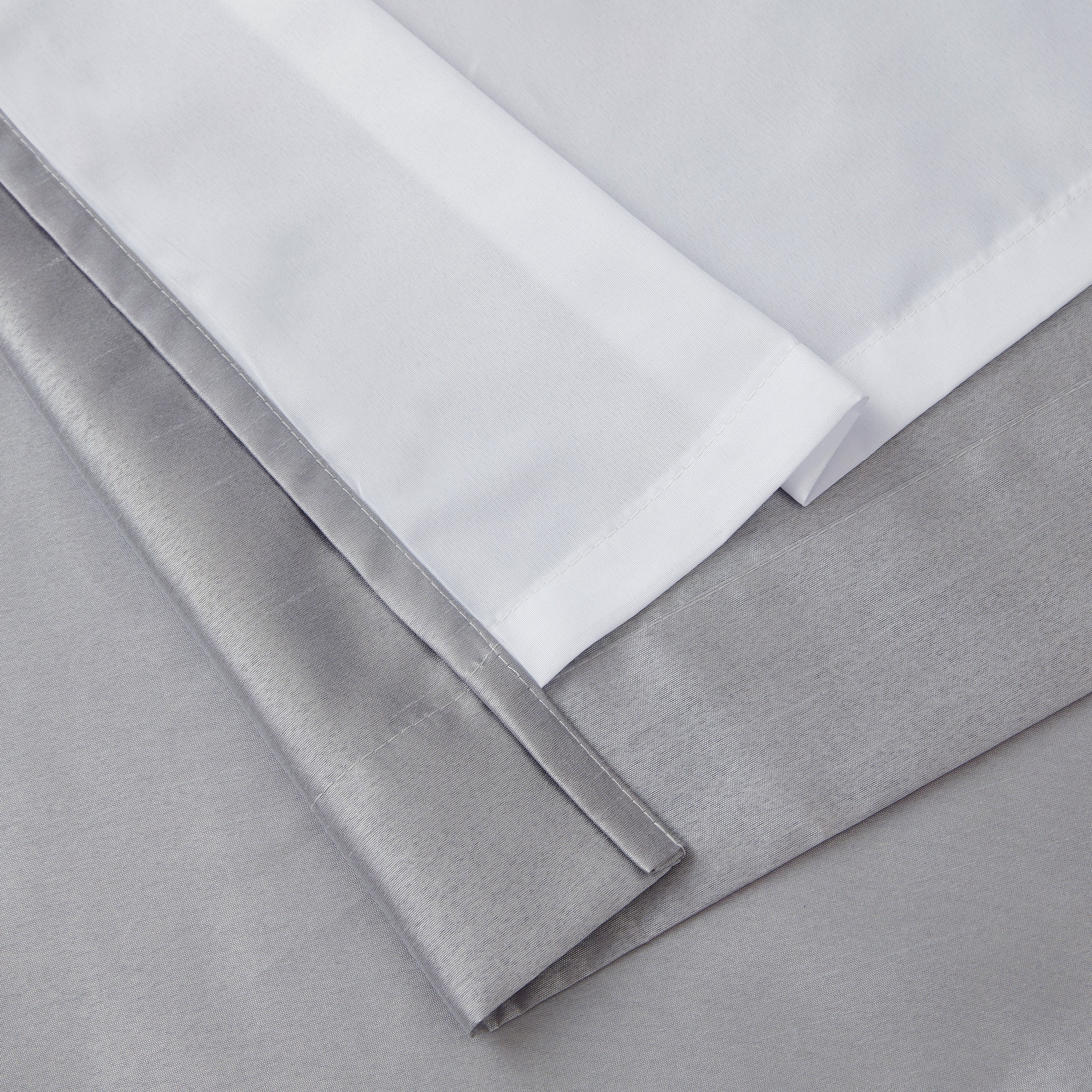 Cream, 46 width x 72 drop Intimates Fully Lined Faux Silk Window Treatment Curtain Pair Pencil Pleat