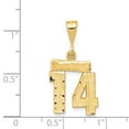 thumbnail image 4 of Auriga 14K Yellow Gold Diamond-Cut Number 14 Charm Pendant for Women, 4 of 6