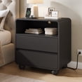 thumbnail image 5 of GIKPAL 2-Drawer Modern Nightstand, 23.6" Wide Curved Wood Bedside Table with Charging Station, End Table for Living Room Bedroom, Black, 5 of 10