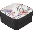 thumbnail image 3 of Coolnut Geometric Abstract Pattern Travel Jewelry Box Small Portable Jewelry Case for Ring Earring Necklace Jewellery Organizer Storage for Women Girls Women Gifts, 3 of 7