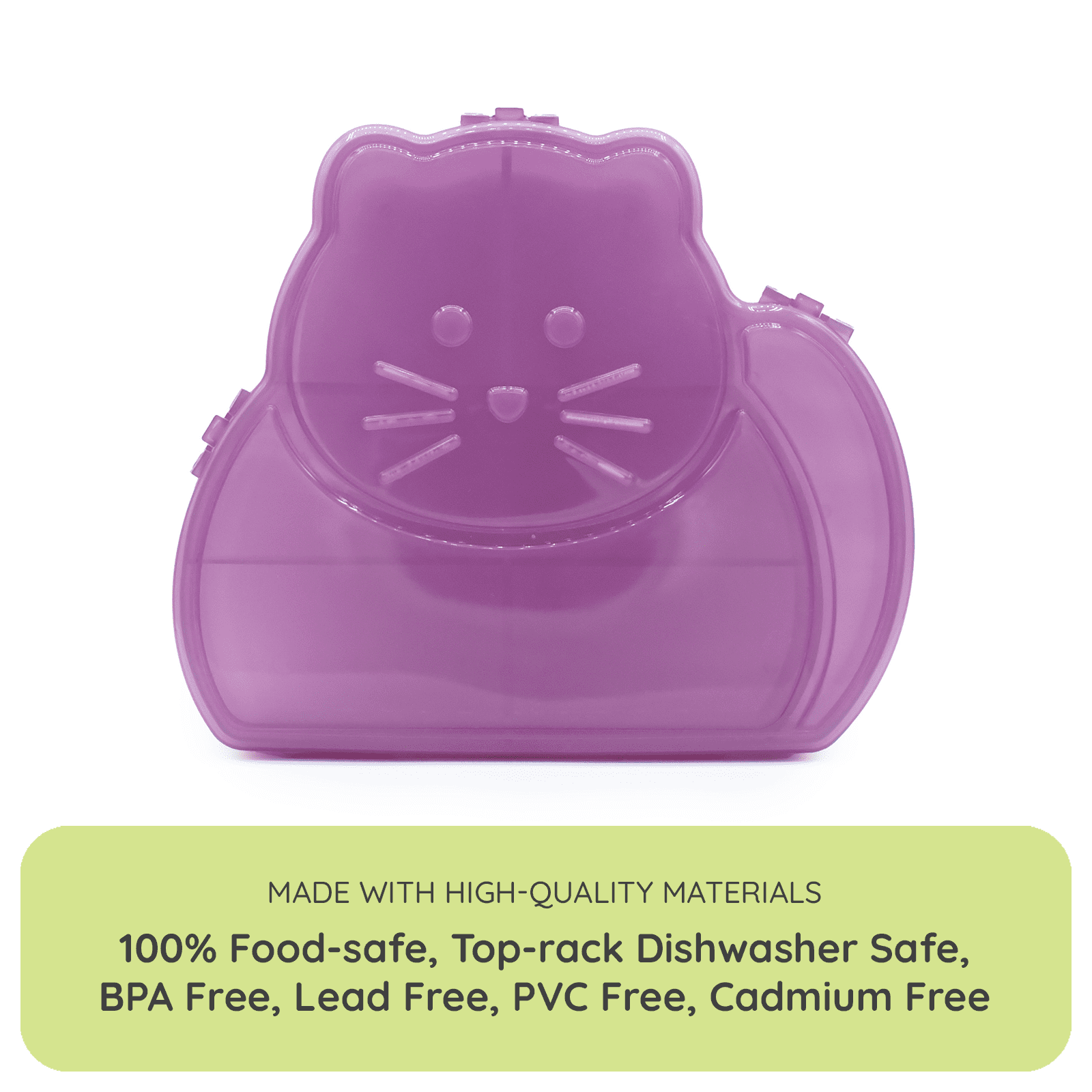 Melii Cat Snackle Snack Container, Spill-proof, BPA Free, Easy Grip, Toddler Snack Cup – Purple