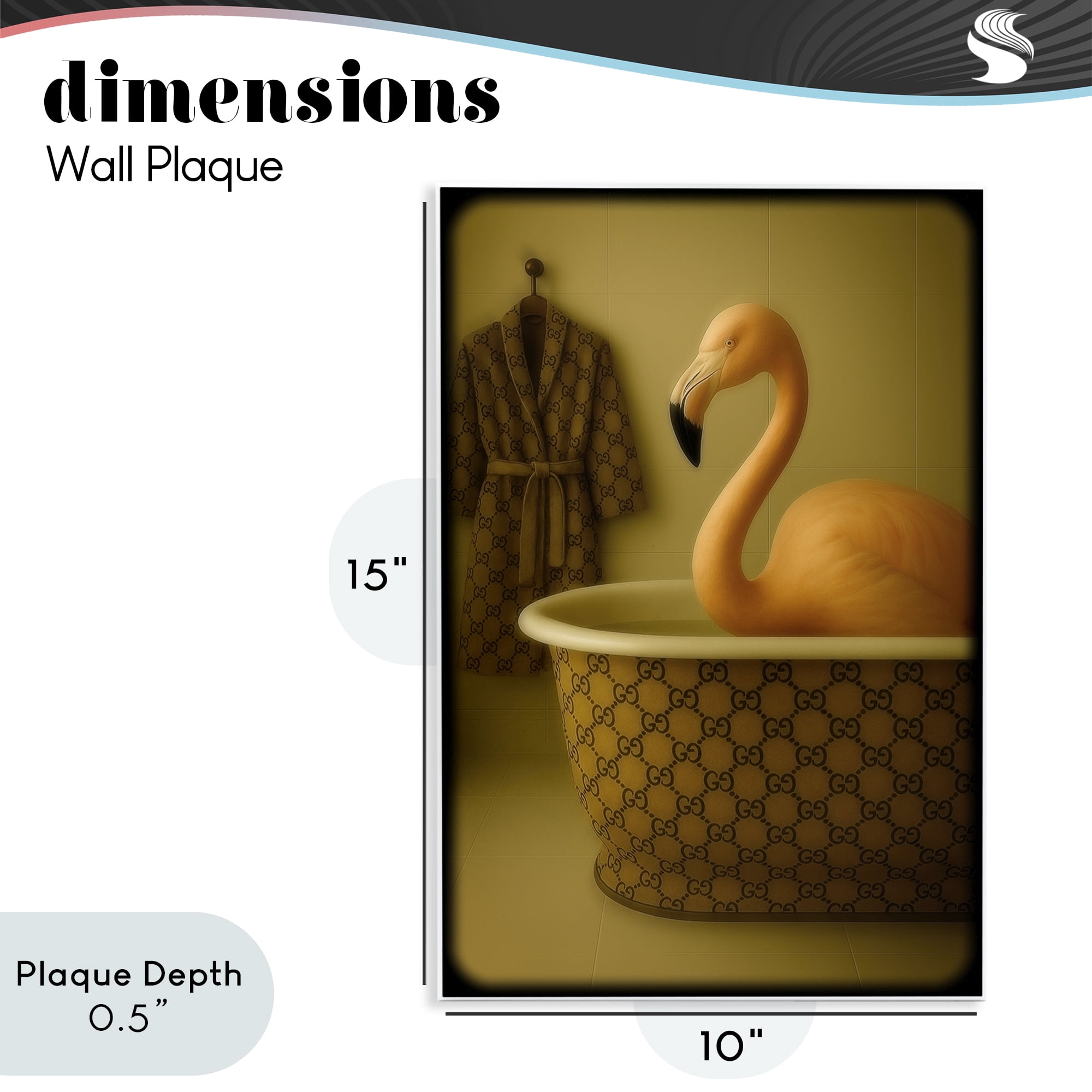 Stupell Industries Couture Flamingo in Luxury Tub Wall Plaque Art, design by Grotto Studios