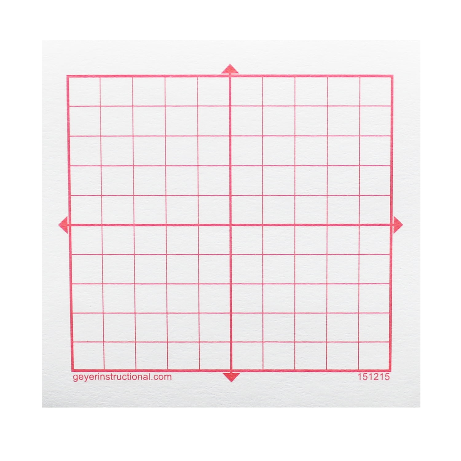 Geyer Instructional Graphing 3M Post-it Notes, XY Axis, 10 x 10 Square Grid, 4 Pads Per Pack, 2 Packs