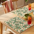 thumbnail image 4 of Beige Artwork Floral Placemats Set of 12 Abstract Art Botanical Green Place Mats Indoor Wipeable Table Mats Washable Cloth Dining Table Placemats for Kitchen Holiday Party Home Decor 13x19 Inch, 4 of 9