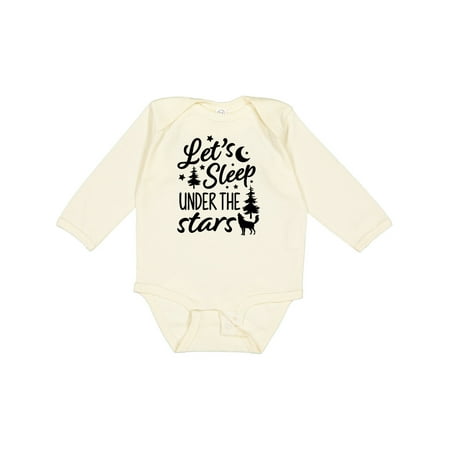

Inktastic Adventure Let s Sleep Under the Stars with Moon and Wolf Gift Baby Boy or Baby Girl Long Sleeve Bodysuit