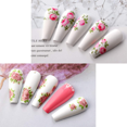 thumbnail image 3 of Makartt 10 Rouleaux de Fleurs Roses Autocollants de Transfert d'Ongles, 3 of 6