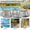 thumbnail image 7 of 3-Piece All-Weather Outdoor Bistro Set Modern Patio Conversation Chairs with Glass Top Table for Balcony,Pool,Garden, 7 of 7
