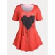 thumbnail image 1 of Camiseta de Talla Extra con Estampado de Corazón Rosegal Camisetas tallas grandes, 1 of 5