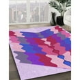 thumbnail image 2 of Ahgly Company Indoor Square Patterned Dark Orchid Purple Area Rugs, 3' Square, 2 of 6