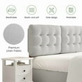 thumbnail image 6 of Someet Upholstered Headboard for Queen Size, Adjustable Height Headboard, Modern Button Tufting Solid Wood Headboard, Beige, 6 of 7