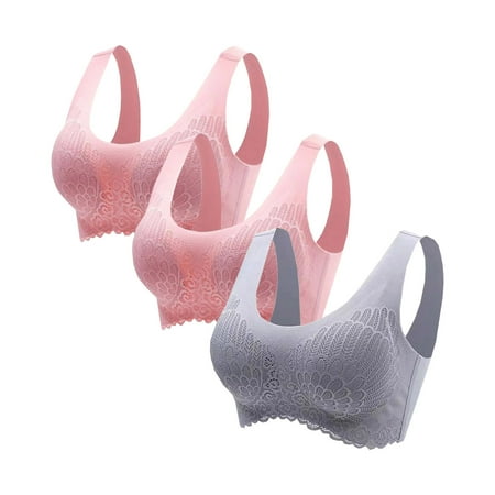 Mrat Clearance Push up Bras for Women Plus Size Clearance Women Tops Bra Wire-Free Underwears Base Vest Style Sports Lingerie Dress with Built in Bra L_20 Pink M