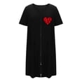 thumbnail image 3 of House Coats for Women with Zipper Short Sleeve Long Length Knit Robe 1 Pc, 3 of 7