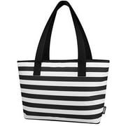 Thermos Insulated 18 Can Tote Large 17"x10" Black & White Stripe