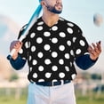 thumbnail image 6 of Daiia Black and White Polka Dot Mens Baseball Jersey Button Down Shirts Short Sleeve Sports Uniforms-3X-Large, 6 of 9