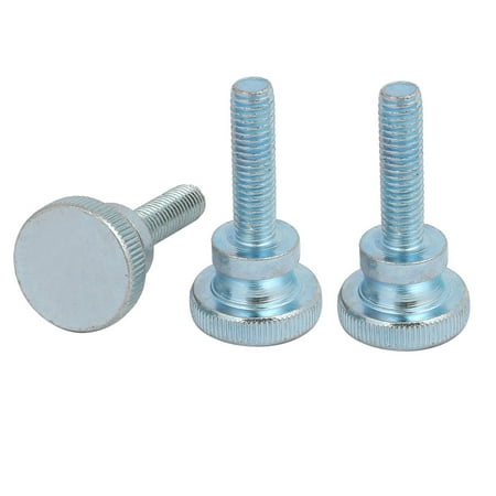 uxcell M4x6mm Flat Knurled Head Fully Threaded Thumb Screws Bolts Fastener 10pcs