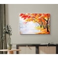 thumbnail image 2 of wall26 Canvas Print Wall Art Watercolor Effect Red &amp; Orange Autumn Forest Nature Wilderness Illustrations Modern Art Rustic Scenic Colorful Multicolor for Living Room, Bedroom, Office - 16"x, 2 of 5