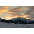 thumbnail image 2 of The Yellowstone Collection 18x13 Black Ornate Wood Framed with Double Matting Museum Art Print Titled - Winter Sunset over Electric Peak, Yellowstone National Park, 2 of 4