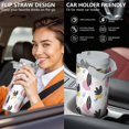 thumbnail image 5 of Modern 30oz Handheld Travel Tumbler with Handle – Double Wall Stainless Steel Insulated Cup, Flip Straw Lid, Leak-Proof & BPA-Free for Hot and Cold Drinks – Durable Coffee & Juice Mug White, 5 of 7