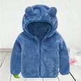 thumbnail image 6 of Toddler Girls Boys Fleece Hoody Jacket Zip Up Bear Ears Coat Warm Fluffy Winter Outwear, 6 of 8