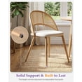 thumbnail image 6 of LAZZO Rattan Dining Chairs Set of 4, Mid-Century Modern Kitchen Chairs with Faux Leather Cushions and Metal Legs for Dining Room, White, 6 of 9
