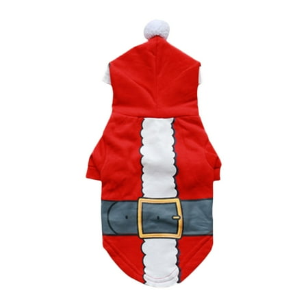 BNNG Holiday Themed Dog Jacket Merry Christmas Pet Dog Apparel Christmas Elk Dog Jacket Pet Dog Warm Cotton Coat Funny Santa Sweater Cartoon Dog Print Christmas Hoodie Christmas Snowflake Dog Coat