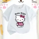 thumbnail image 3 of Camiseta de verano con dibujos animados de Hello Kitty para niñas, ropa deportiva de manga corta, estilo informal, estilo Kawaii, 3 of 5