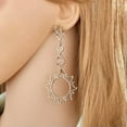 thumbnail image 3 of GKNET Fashion Star Sun Moon Hollow Earrings Metal Vintage Geometric Dropship Delicate Jewelry -Gold, 3 of 6