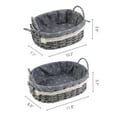 thumbnail image 3 of Unique Bargains 2 Pcs Wicker Basket with Handle Gray 10.2*7.1*3.5in/11.8*8.3*3.7in, 3 of 6