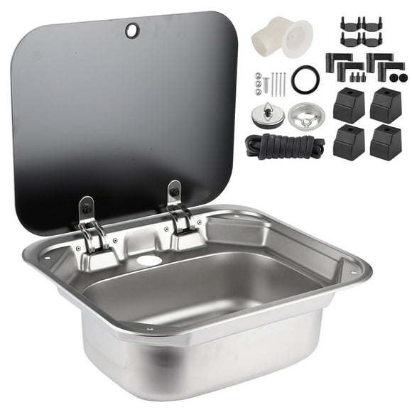 Stainless Steel Sink,Square Stainless Steel Sink Caravan Sink Kitchen Sink Ultra Responsive