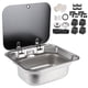 thumbnail image 2 of Fregadero individual, fregadero cuadrado de acero inoxidable, fregadero de cocina, lavabo para RV, respuesta rápida, 2 of 9