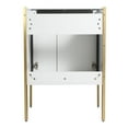 thumbnail image 4 of Fine Fixtures  Oakville Bathroom Vanity  with White Ceramic Sink White Matte - Satin Brass Hardware 24 Inch, 4 of 7