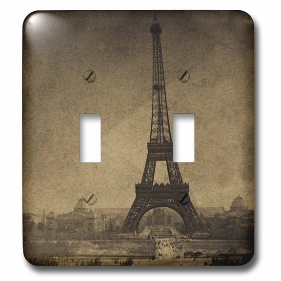 3dRose, Eiffel Tower Sepia Tone, double toggle switch