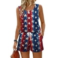 thumbnail image 2 of 2 Piece Short Sets for Women 250 Anniversary Usa Shirts and Short Sets Patriotic Tank Square Neck Sleeveless Sweatsuit, 2 of 8