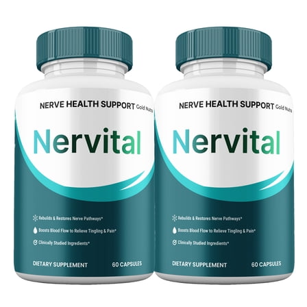 (2 Pack) Nervital Capsules, Nervi tal Supplement for Nerve Health, Advanced Maximum Strength Pills Cognitive and Brain 