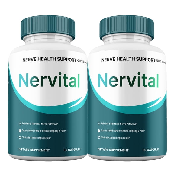 (2 Pack) Nervital Capsules, Nervi tal Supplement for Nerve Health, Advanced Maximum Strength Pills Cognitive and Brain 