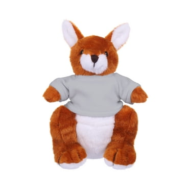 Plushland 8 Inch Floppy Kangaroo with Tee Plush Stuffed Animal Personalized Gift - Custom Text on Shirt - Great Present for Mothers Day, Valentine Day, Graduation Day, Birthday