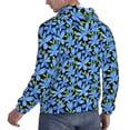 thumbnail image 6 of Kdxio Blue Flowers Print Mens Casual Hooded Collar Drawstring Hoodies Pullover Sweatshirts Casual Long Sleeve Shirts-Medium, 6 of 7