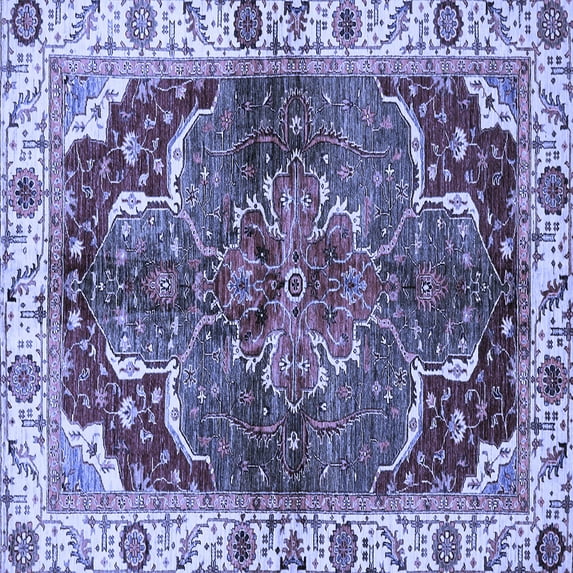 Ahgly Company Indoor Square Abstract Blue Modern Area Rugs, 5' Square
