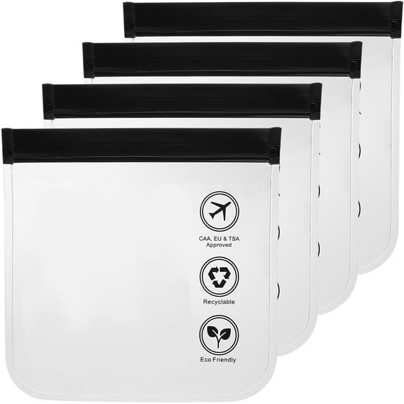 5Pcs Clear Travel Toiletry Bag EVA Airport Security Liquid Bag 20 x 20cm TSA Approved Portable Travel Accessories Makeup Waterproof Cosmetic Pouches DIY