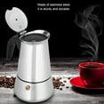 thumbnail image 2 of Stainless Steel Stovetop Moka Pot Espresso Maker Percolator Portable Italian Cuban Coffee Maker for Big Family Home Office Camping, Work with Gas Electric Ceramic Stovetop 100ml, 2 of 9