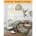 thumbnail image 5 of 13 Inch Round Placemats Set of 4, Christmas Snowflakes Non Slip Heat Insulation PP Table Mats, Xmas Winter Pine Trees Green Washable Place Mats for Kitchen Dining Party Table Decor, 5 of 7
